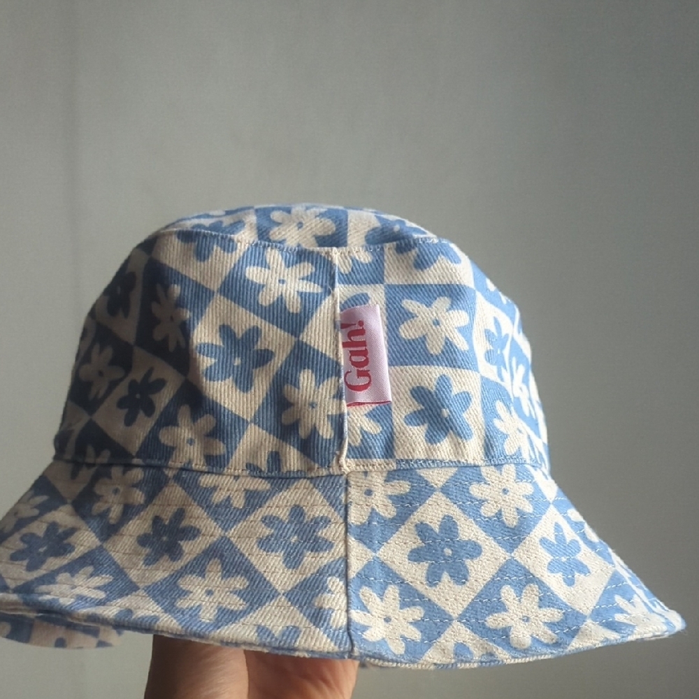Blue and White Floral Bucket Hat